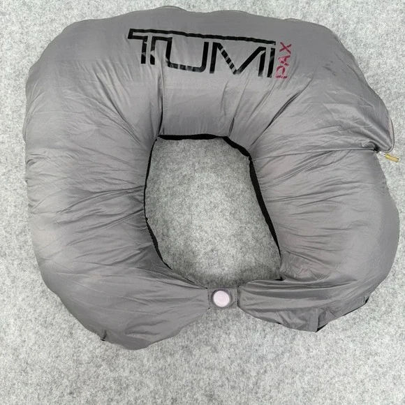 Tumi Pax Packable Travel Pillow Puffer Down Hooded Jacket Silver Gray Women's XL - Picture 9 of 10